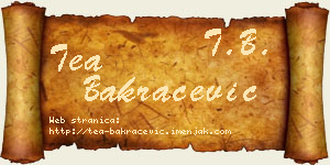 Tea Bakračević vizit kartica